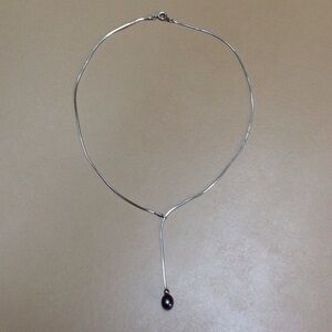 Sterling Silver Necklace with gray Pearl